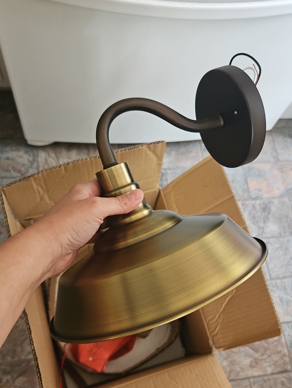 Two Antique Brass Wall Sconce Light -